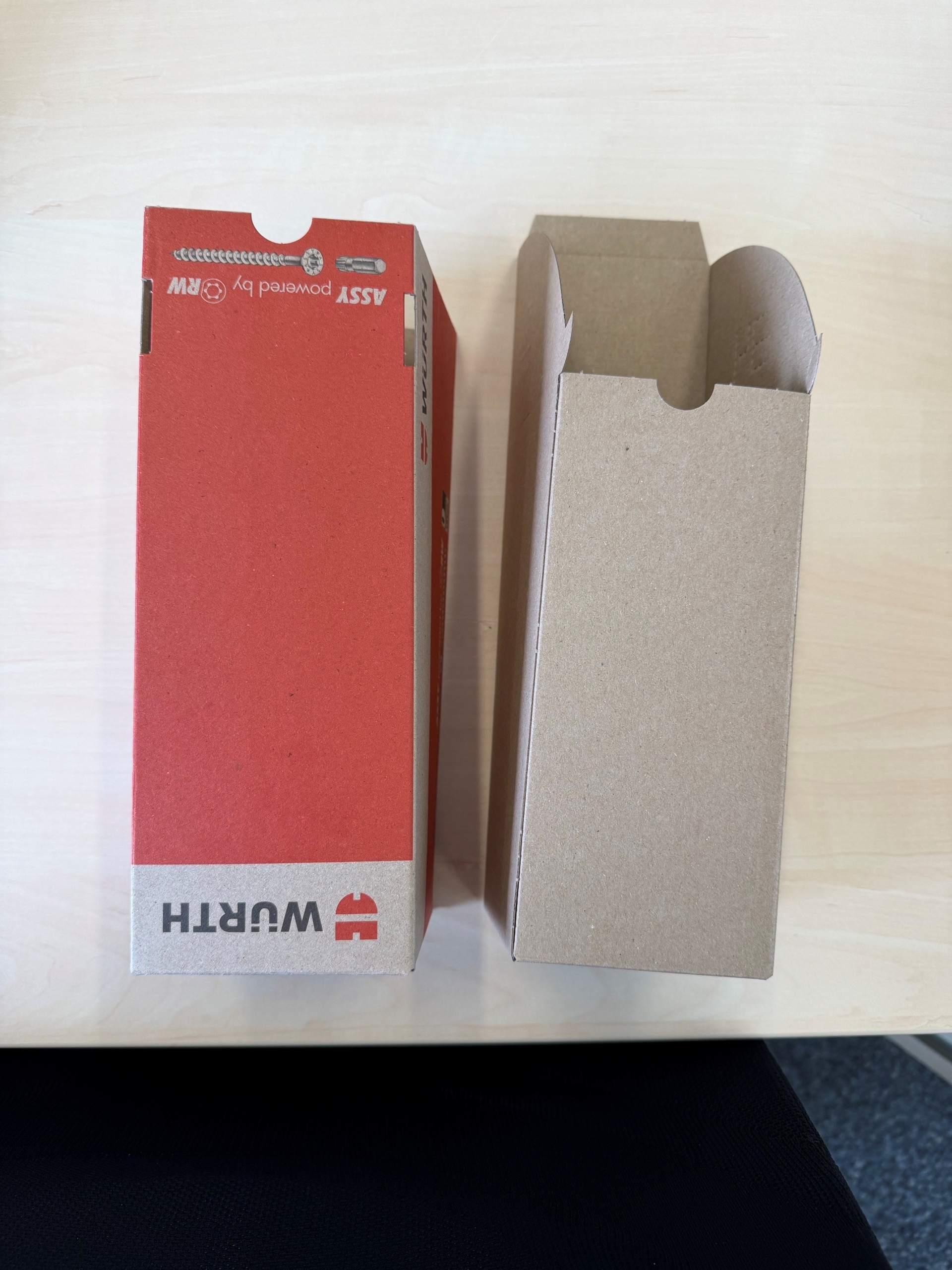 Dübelverpackungen zweiteilig mit Entnahmehilfe