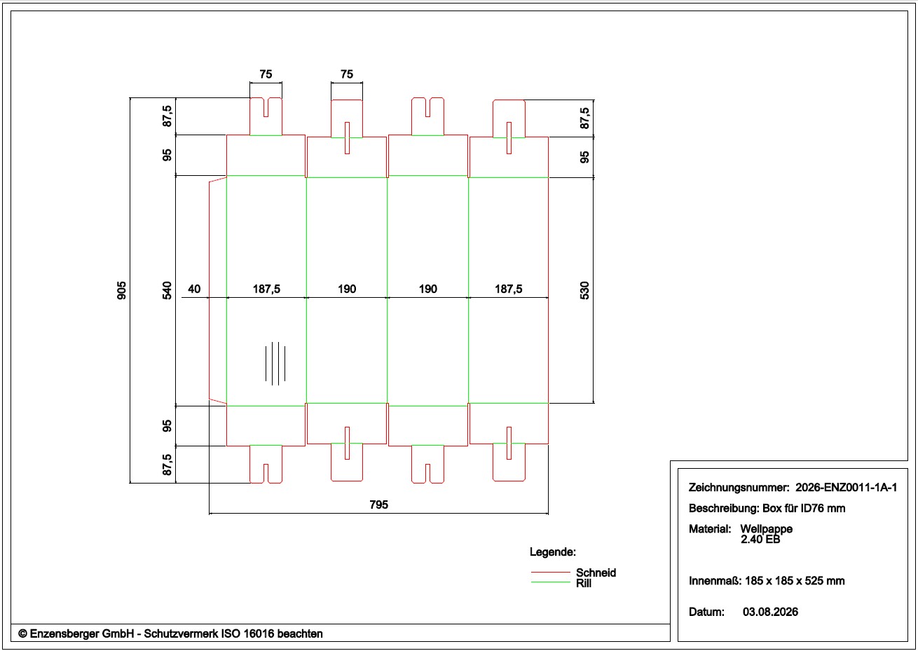 CAD schwimmende Verpackung für Rollen